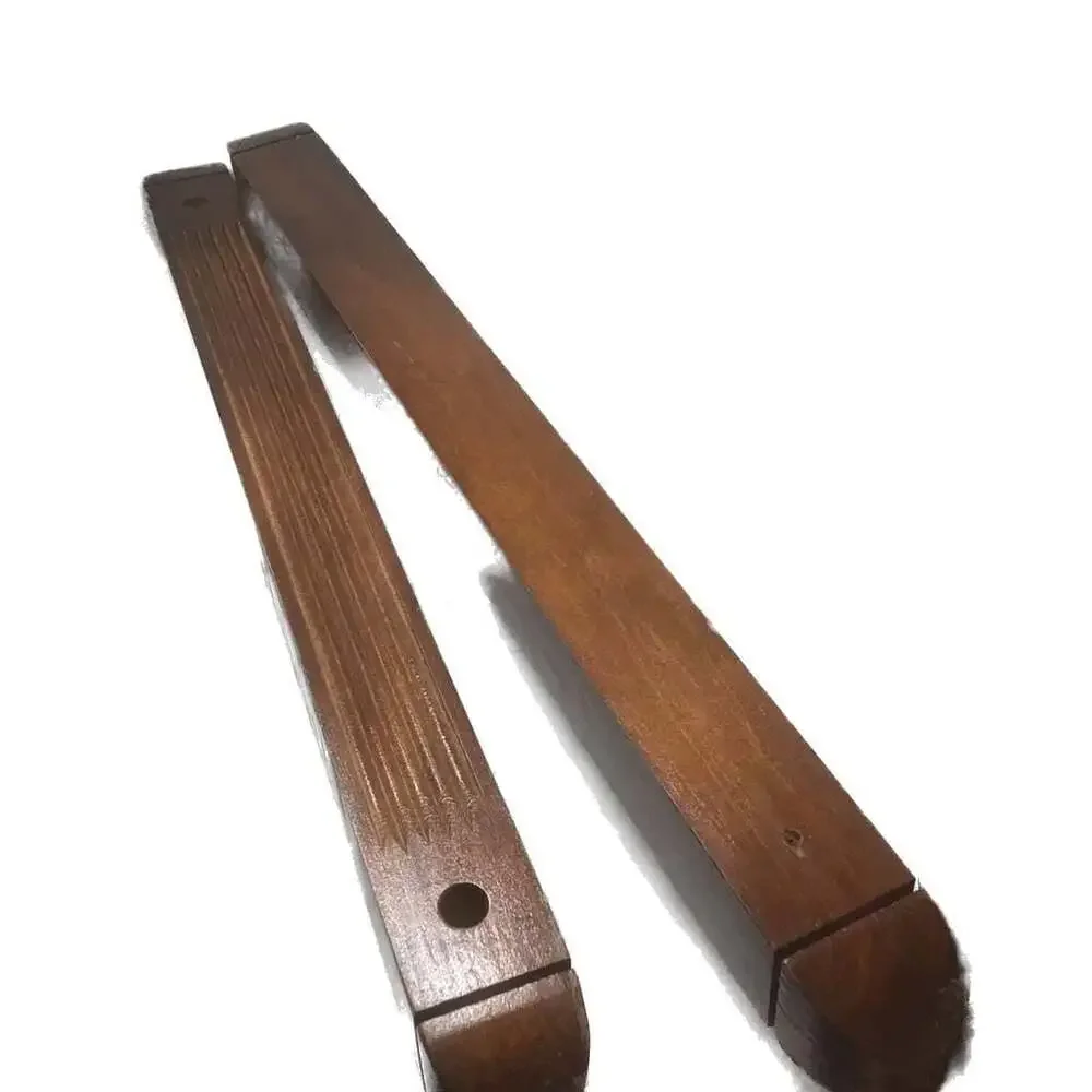 2-Piece Wooden Wall-Mounted 6-Cue Pool Stick Rack Holder